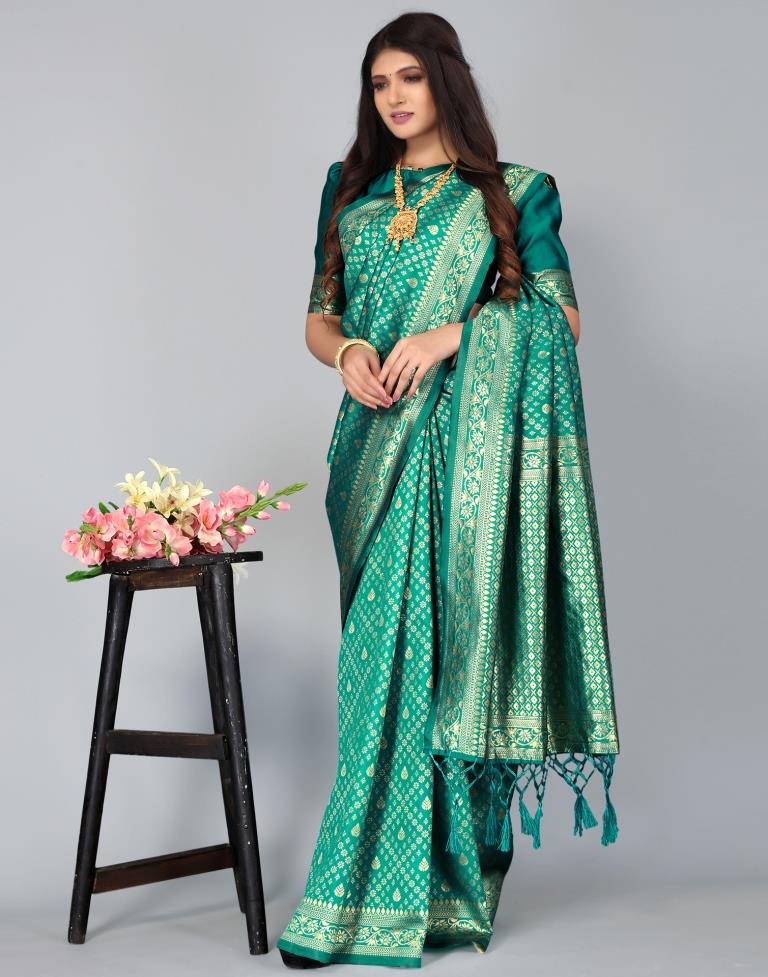Rama Green Silk Saree | Leemboodi
