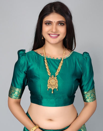 Rama Green Silk Saree | Leemboodi