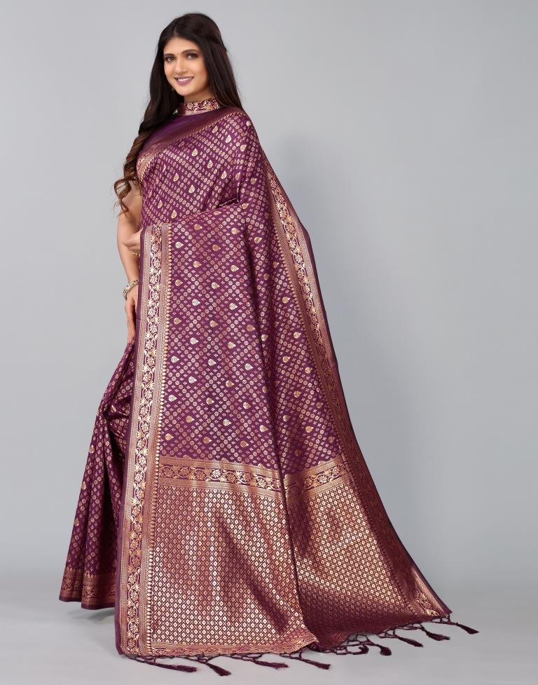 Wine Silk Saree | Sudathi