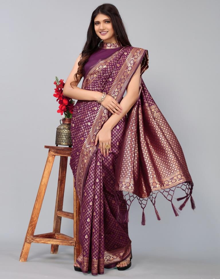 Wine Silk Saree | Sudathi