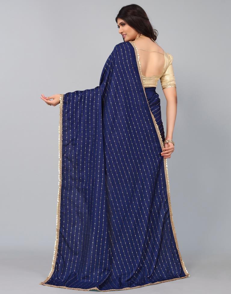 Navy Blue Silk Saree | Leemboodi