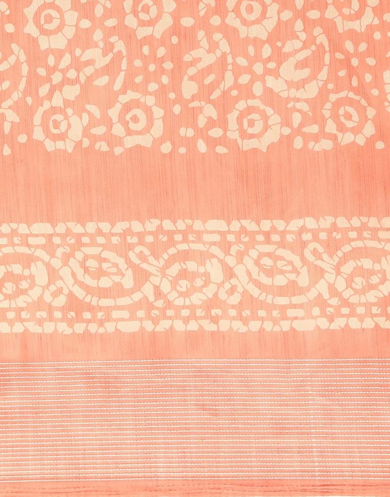 Peach And Cream Cotton Saree | Leemboodi