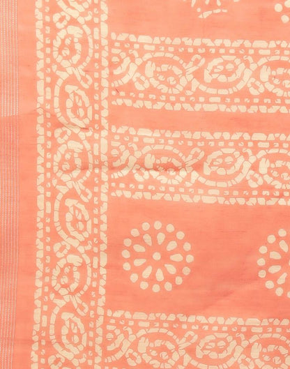 Peach And Cream Cotton Saree | Leemboodi