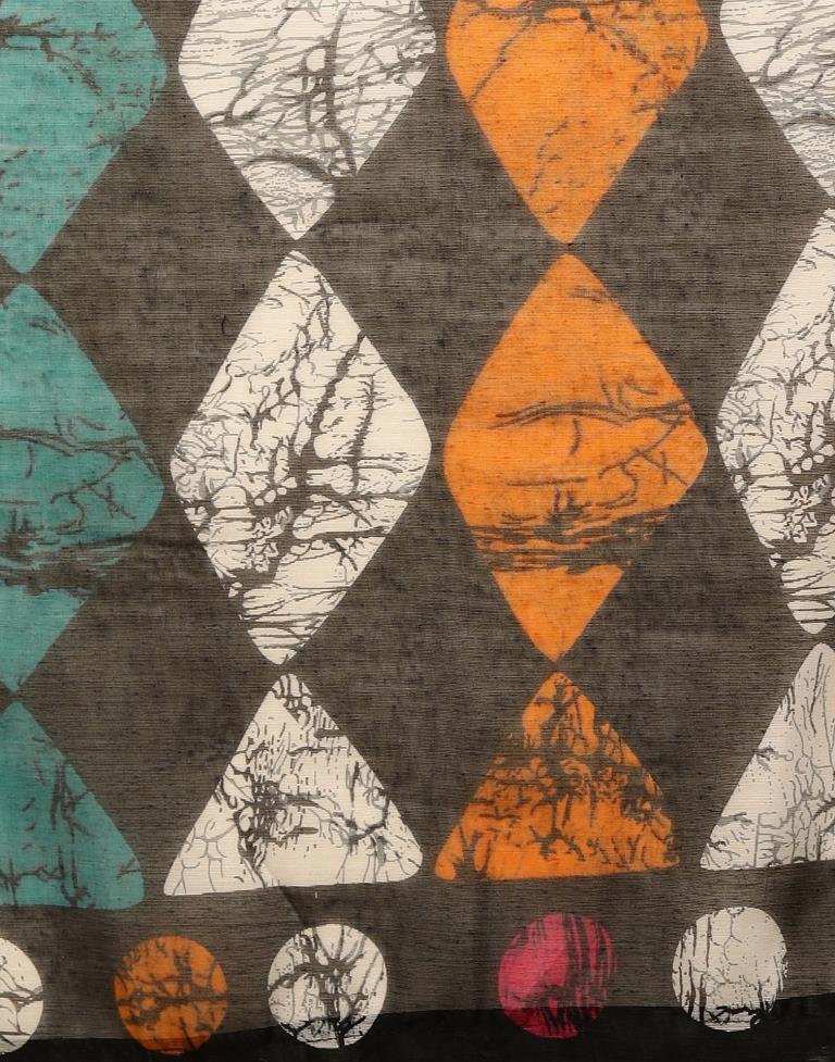 White And Grey Cotton Saree | Sudathi