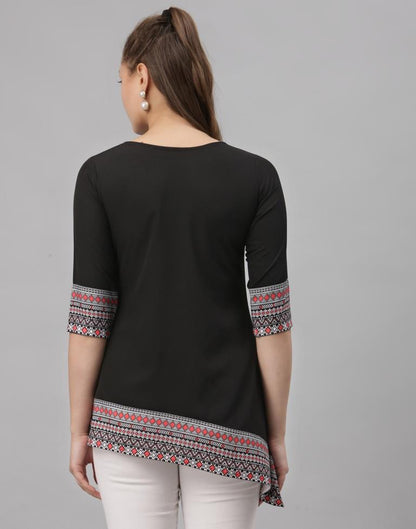 Black Digital Printed Top | Sudathi