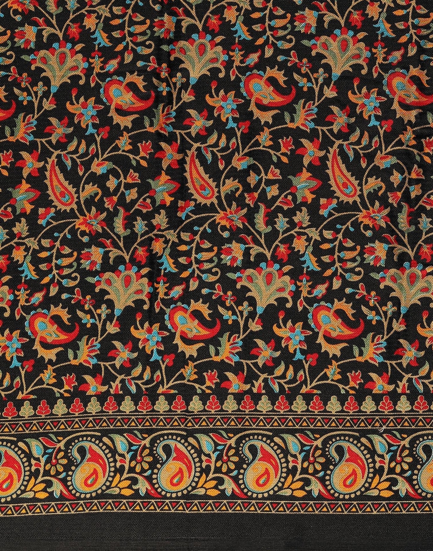 Black Printed Organza Saree | Leemboodi