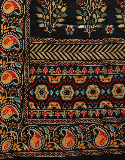 Black Printed Organza Saree | Leemboodi