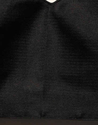 Black Printed Organza Saree | Leemboodi