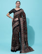 Black Printed Polyester Saree