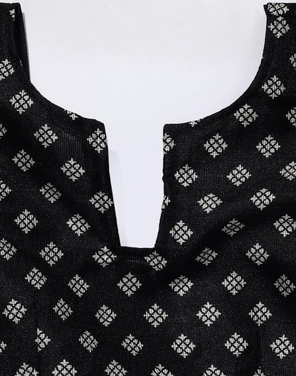 Black Printed Polyester Saree