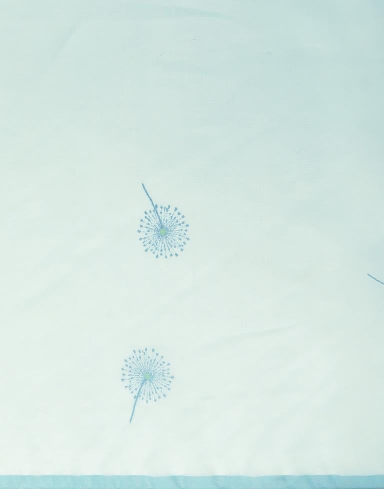 Light Blue Printed Organza Saree | Sudathi