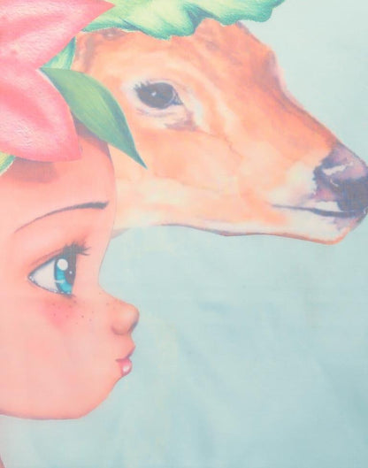 Light Blue Printed Organza Saree | Sudathi