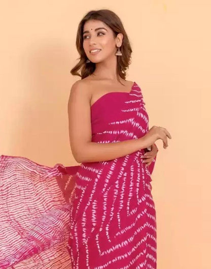 Pink Cotton Tie And Dye Saree | Sudathi