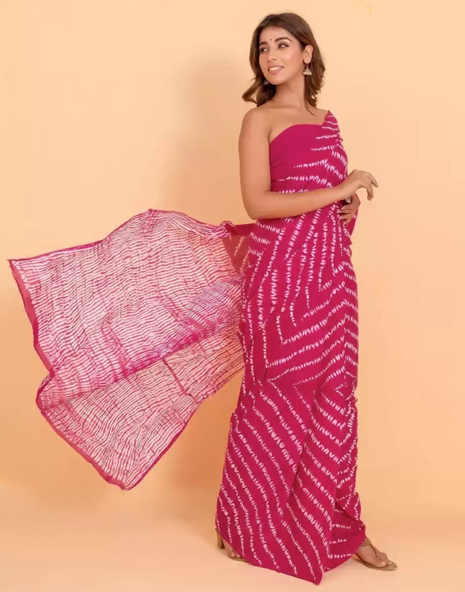 Pink Cotton Tie And Dye Saree | Sudathi