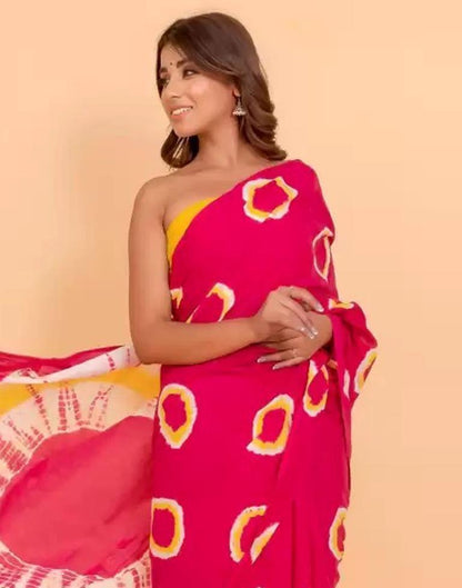 Pink Cotton Tie And Dye Saree | Sudathi