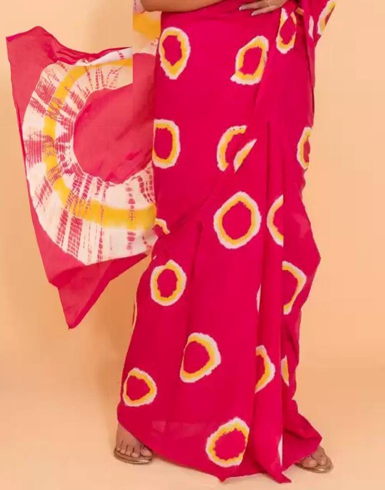 Pink Cotton Tie And Dye Saree | Sudathi