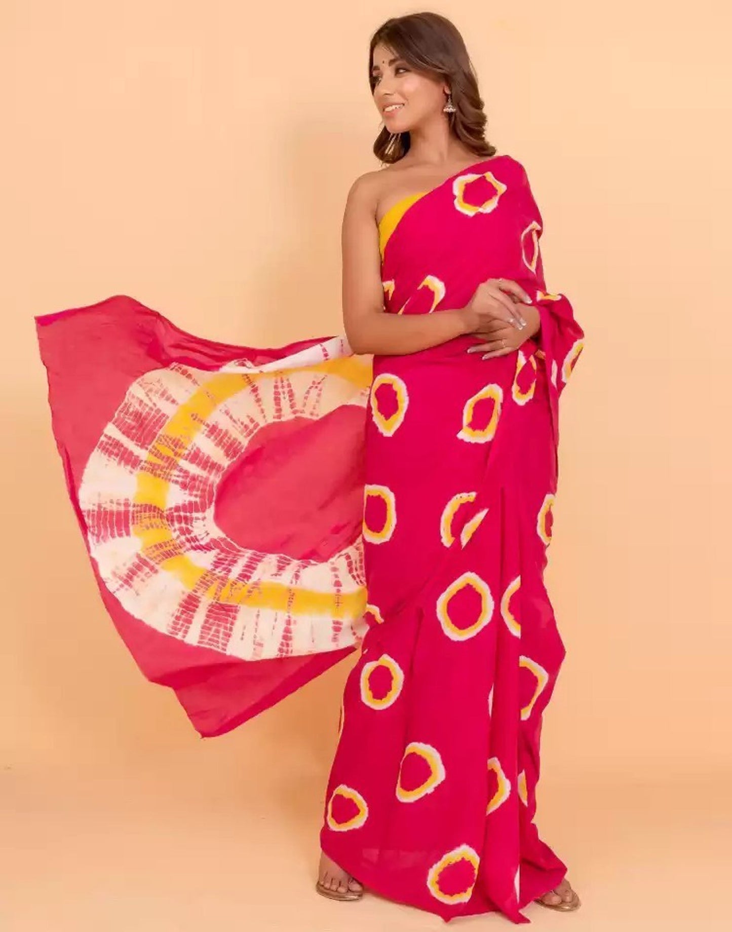 Pink Cotton Tie And Dye Saree | Sudathi