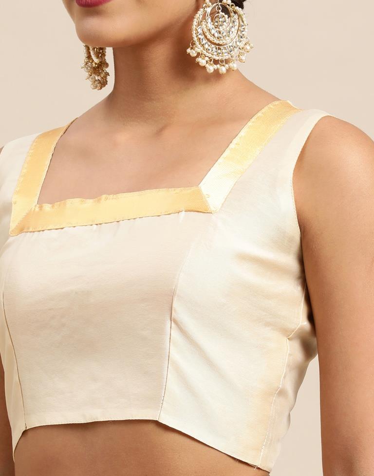 Cream Banarasi Silk Saree | Leemboodi