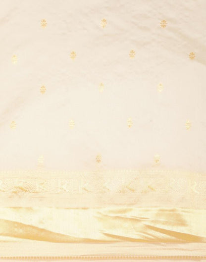 Cream Banarasi Silk Saree | Leemboodi