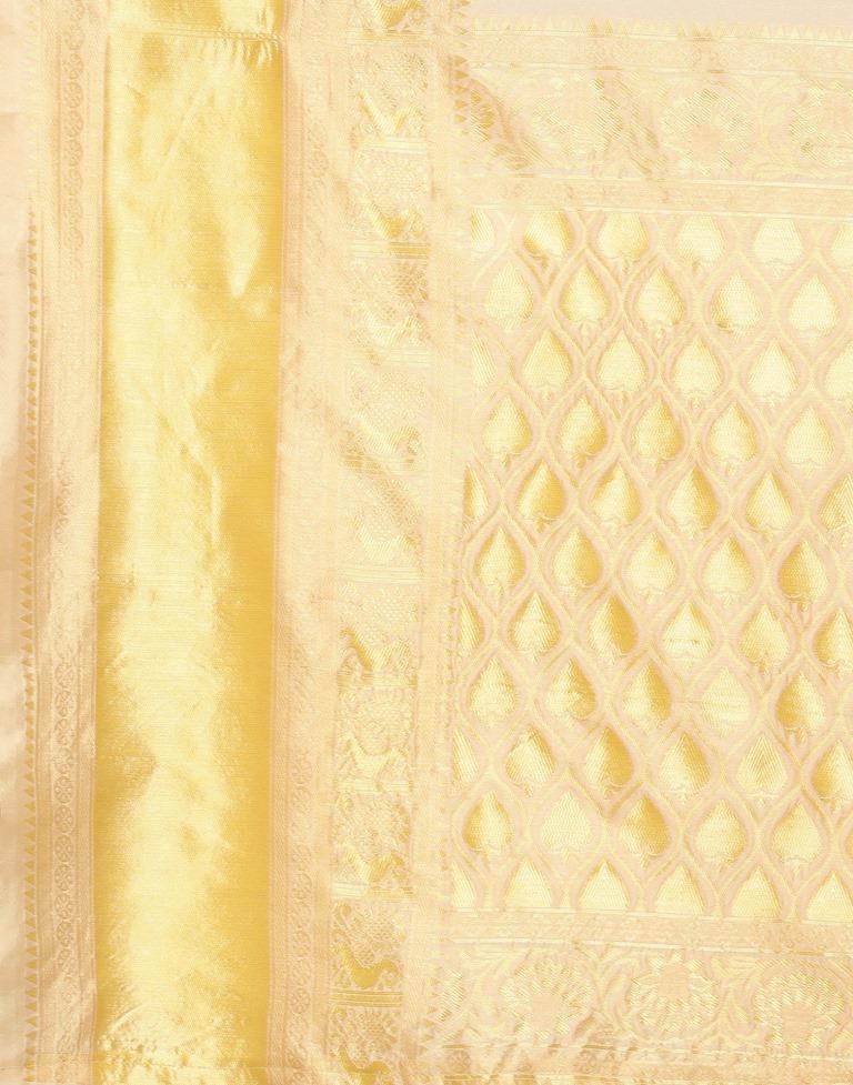 Cream Banarasi Silk Saree | Leemboodi