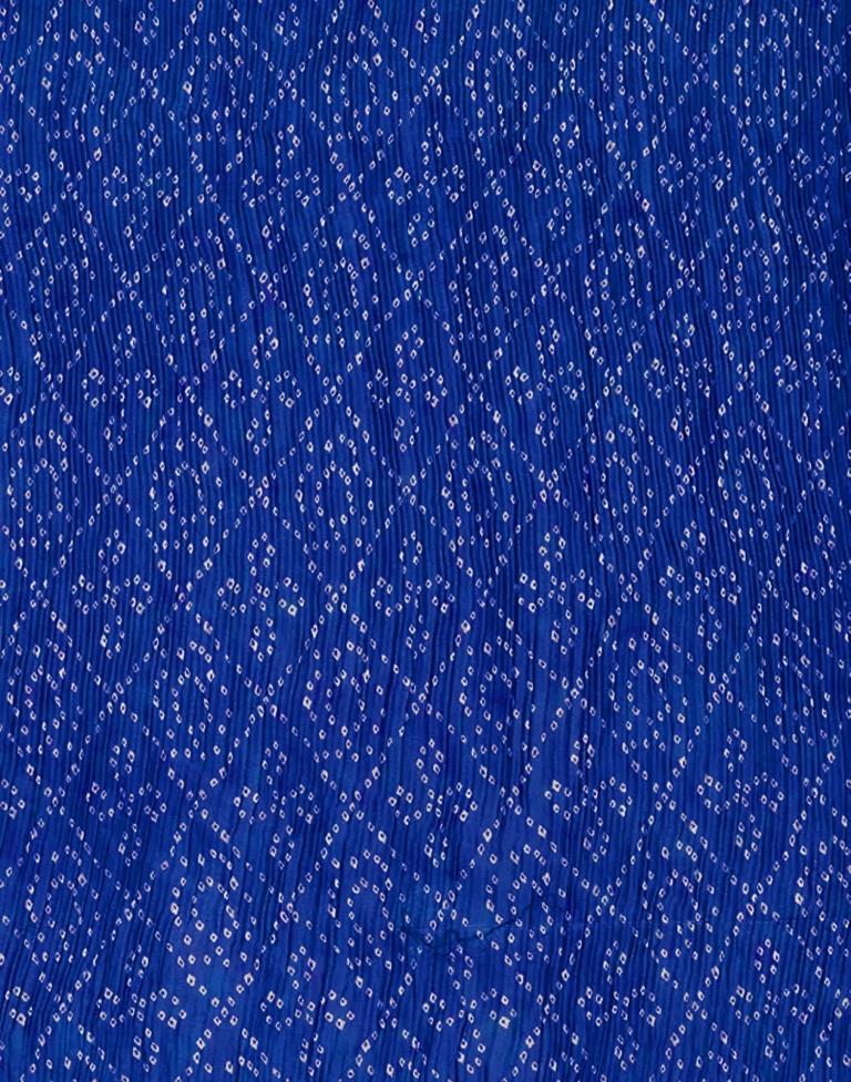 Royal Blue Bandhani Georgette Saree