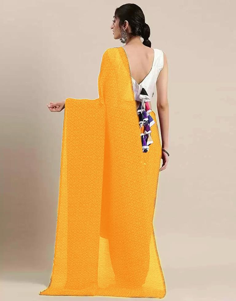 Yellow Bandhani Pleated Saree | Sudathi