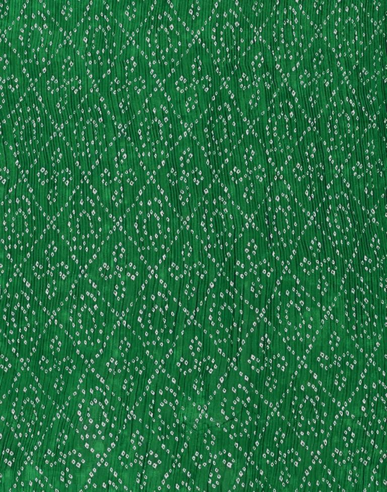 Green Bandhani Pleated Saree | Sudathi