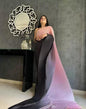 Light Pink And Black Pleated Saree | Leemboodi