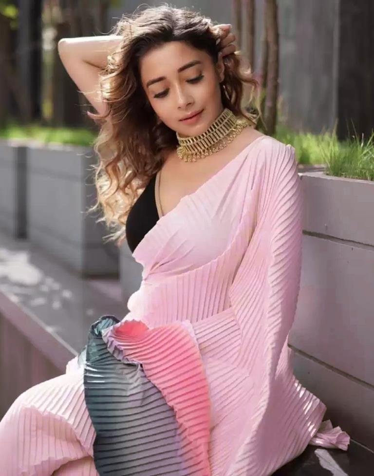 Pink Pleated Saree | Leemboodi