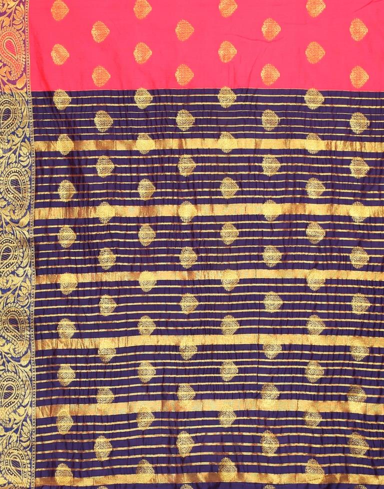 Coral Pink Banarasi Silk Banarasi Saree | Leemboodi