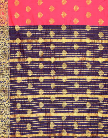 Coral Pink Banarasi Silk Banarasi Saree | Leemboodi