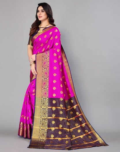 Hot Pink Banarasi Silk Saree | Sudathi