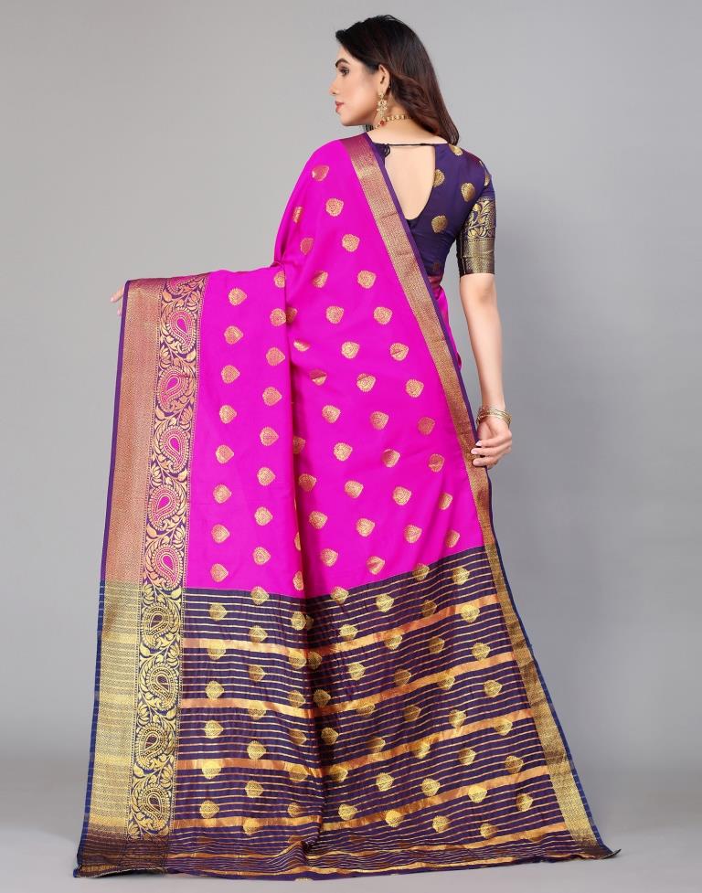 Hot Pink Banarasi Silk Saree | Sudathi