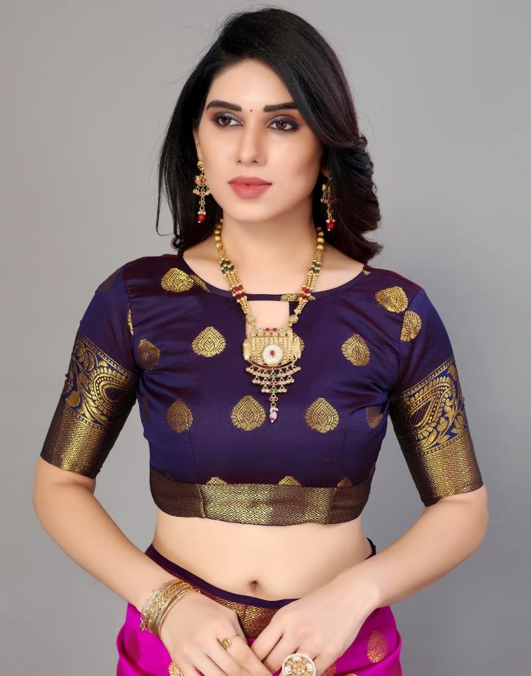 Hot Pink Banarasi Silk Saree | Sudathi