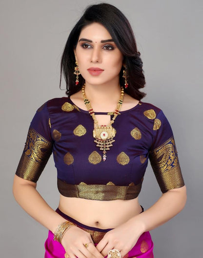 Hot Pink Banarasi Silk Saree | Sudathi