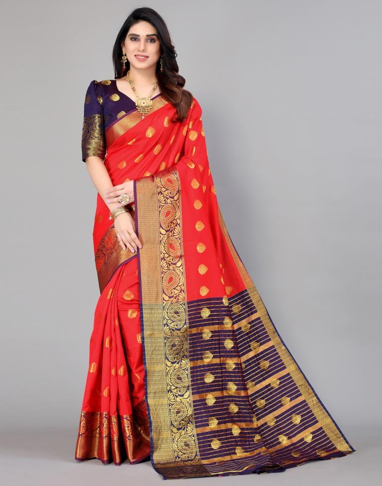 Red Banarasi Silk Saree | Leemboodi