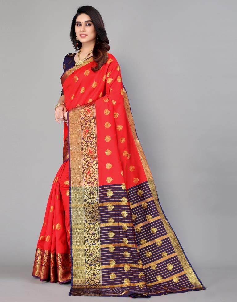 Red Banarasi Silk Saree | Leemboodi