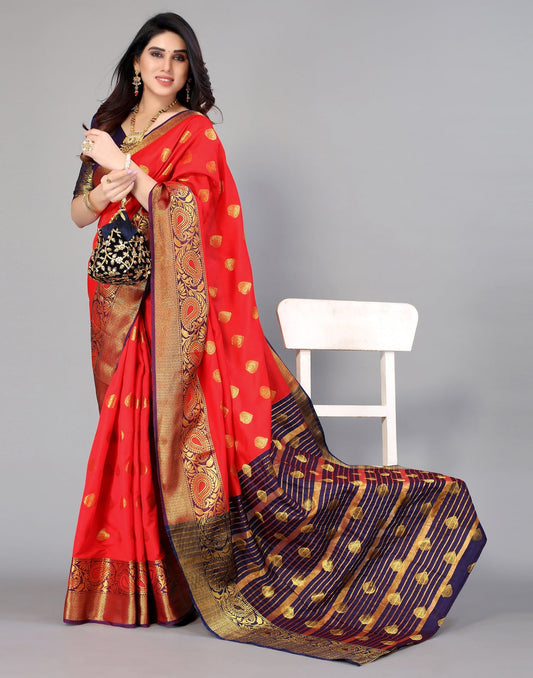 Red Banarasi Silk Saree | Leemboodi