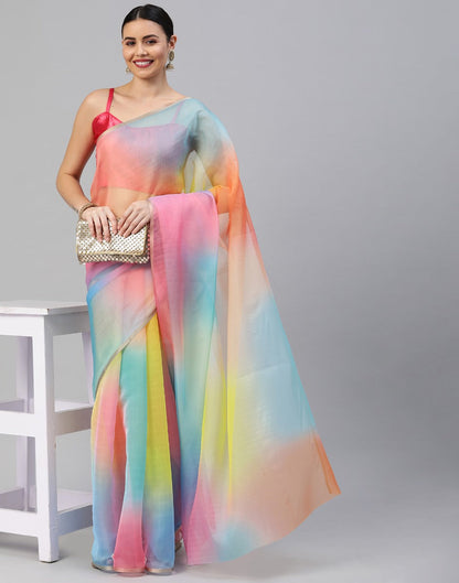Multicoloured Organza Saree | Sudathi