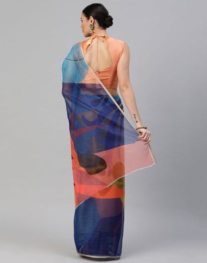 Multicoloured Organza Saree | Leemboodi