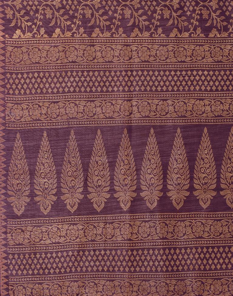 Wine Silk Printed Saree | Leemboodi