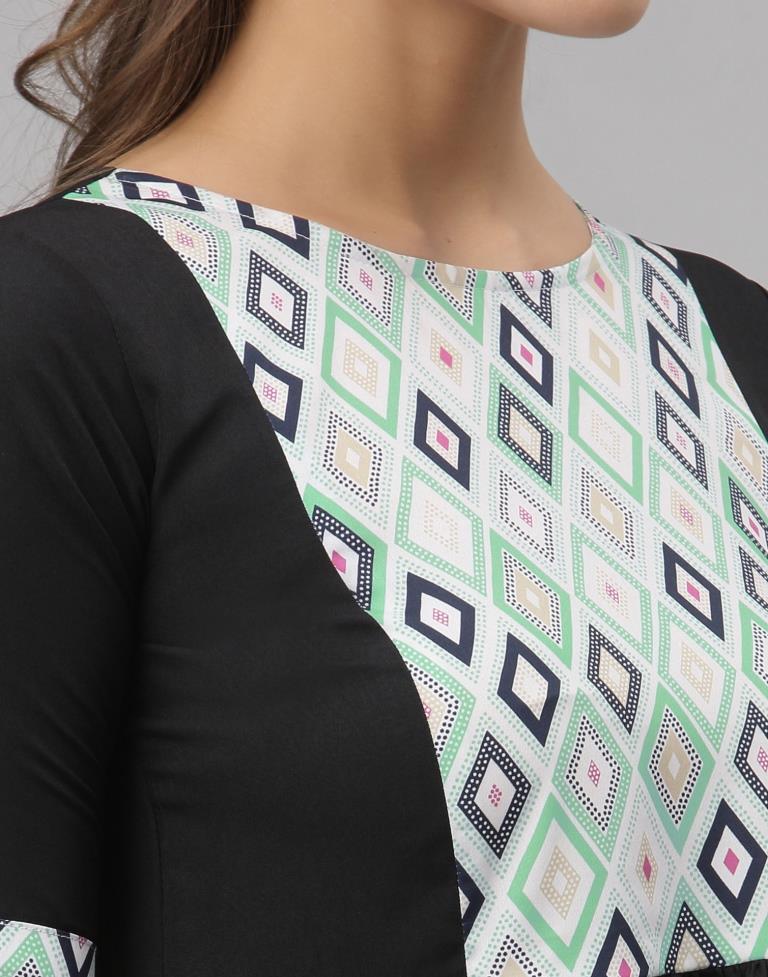 Black Digital Printed Top | Sudathi