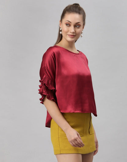 Maroon Box Fit Top | Sudathi