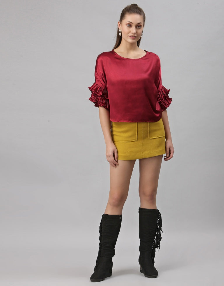 Maroon Box Fit Top | Sudathi