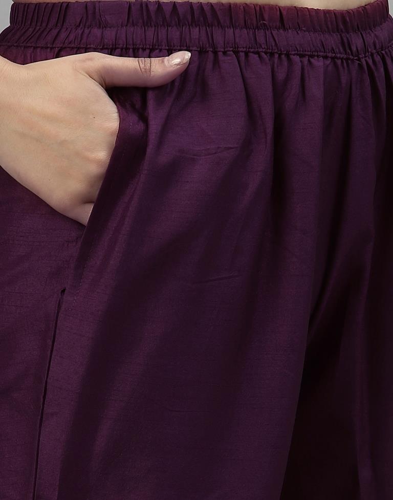 Purple Kurti With Pant And Dupatta | Leemboodi