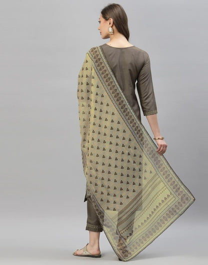 Coffee Brown Kurti With Pant And Dupatta | Leemboodi