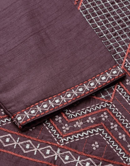 Light Wine Kurti With Pant And Dupatta | Leemboodi