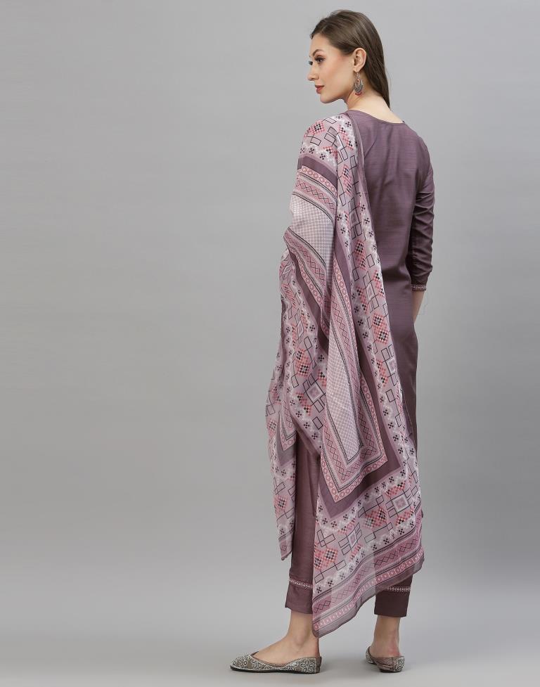 Light Wine Kurti With Pant And Dupatta | Leemboodi