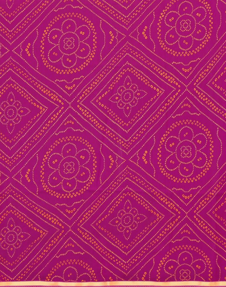 Pink Bandhani Printed Saree | Sudathi