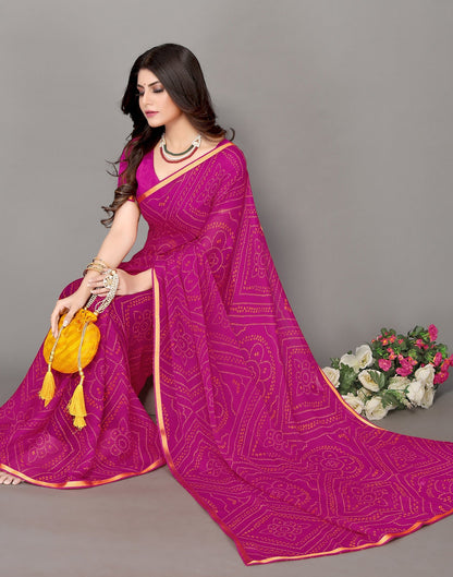 Pink Bandhani Printed Saree | Sudathi